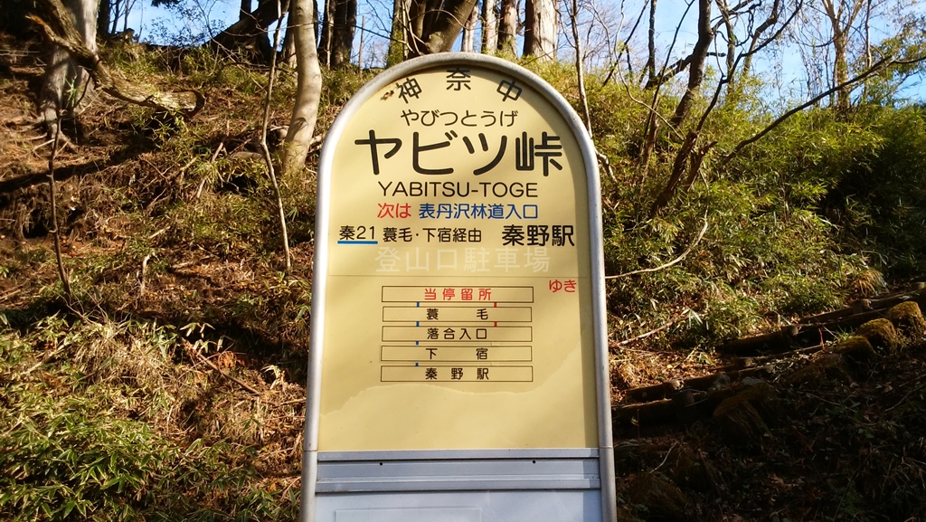 丹沢 ヤビツ峠 登山口駐車場